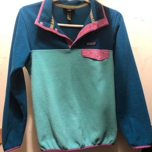 Blue/Pink Patagonia Synchilla Pullover